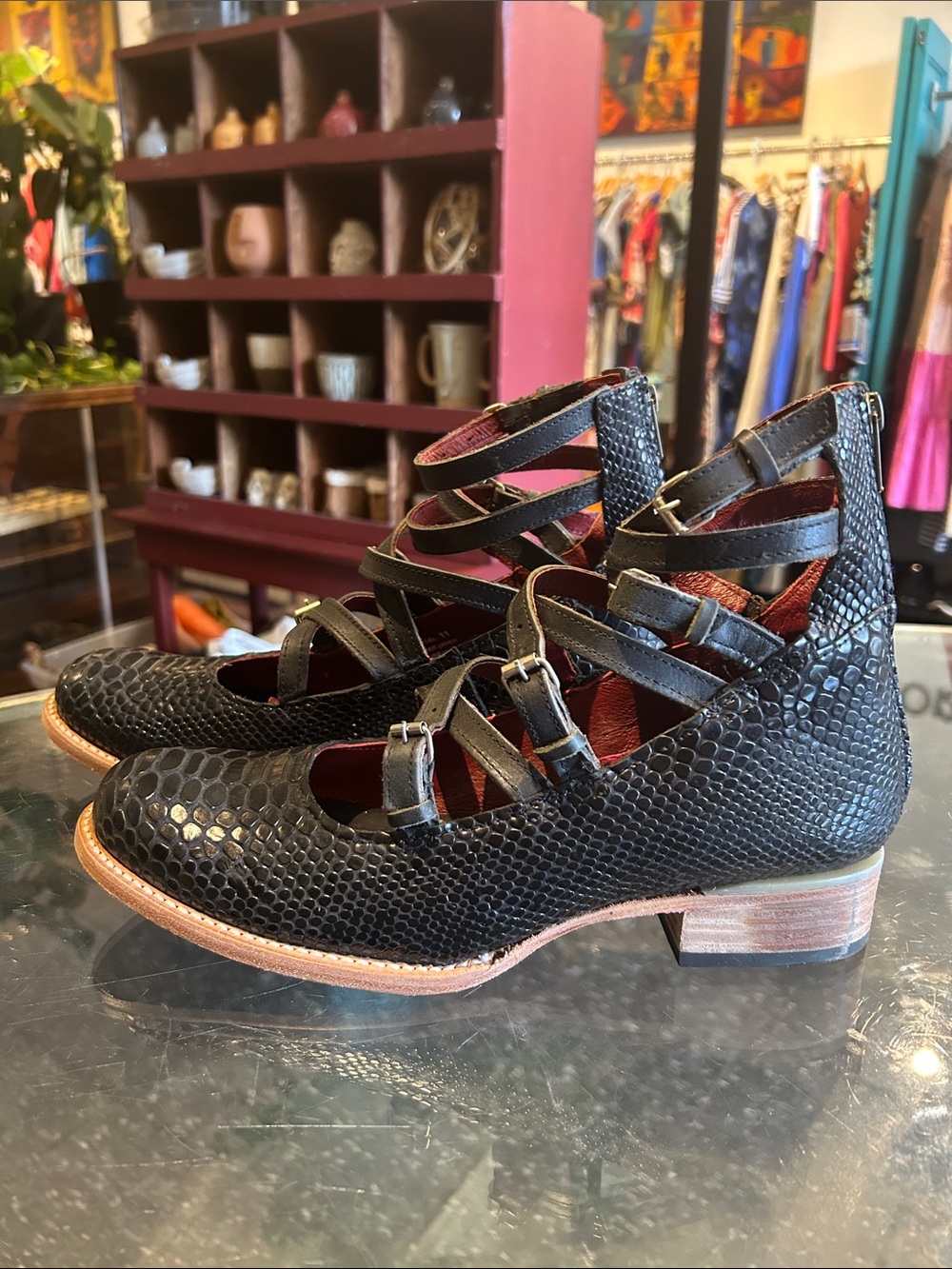 Freebird by Steven Black Textured Strappy Ankle Boots